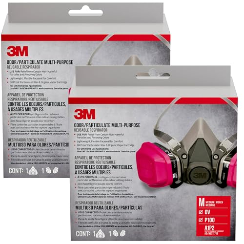 Image of 3M P100 /OV Odor /Particulate Multi-Purpose Reusable Respirator 65021, NIOSH-APPROVED Organic Vapor Cartridge, Medium