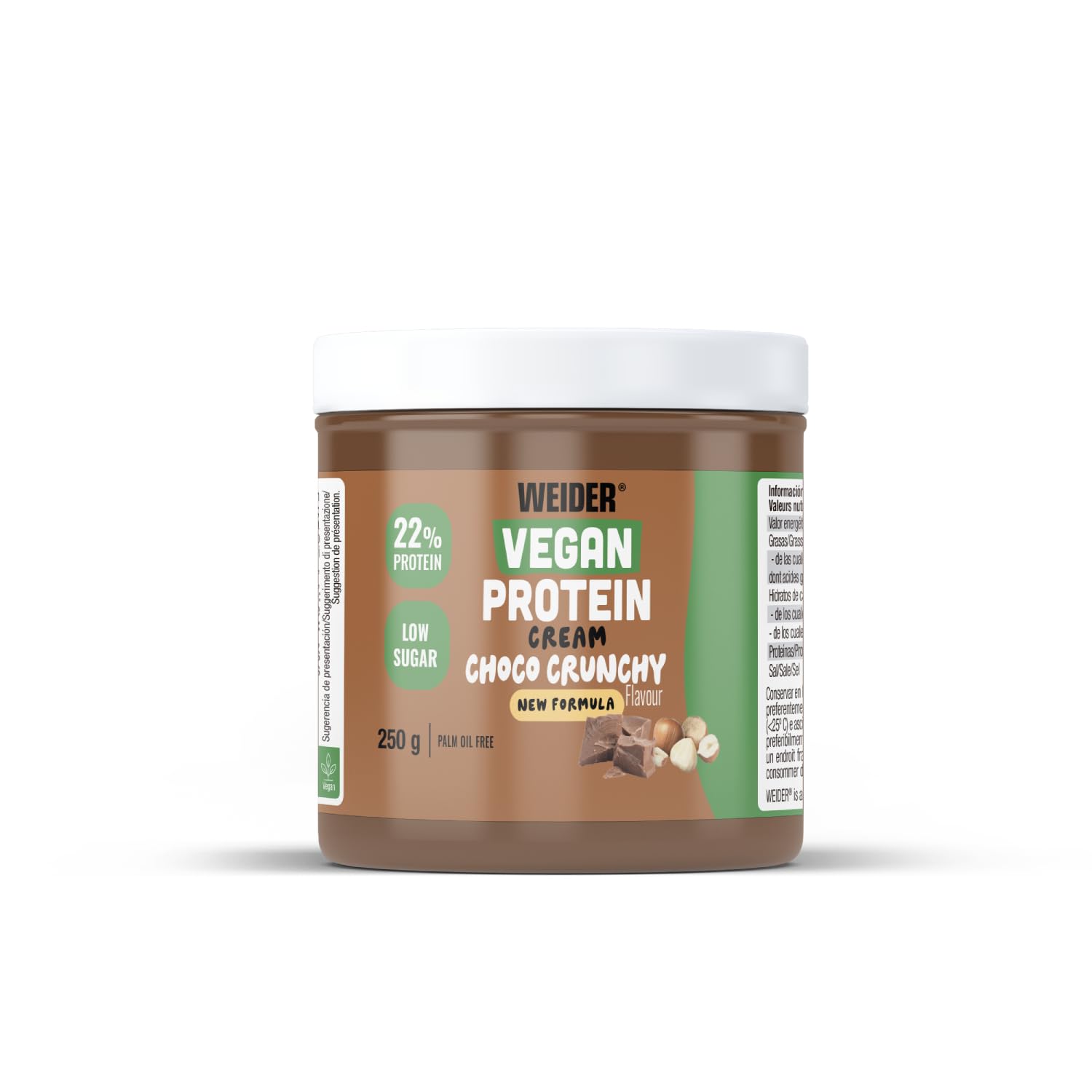 Weider Crema Proteica Vegana, Sabor Chocolate con Avellanas - 250 g
