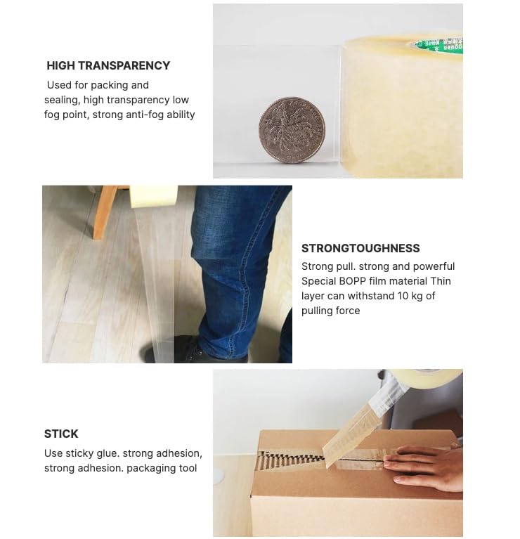 supplyhut 18 Rolls Shipping Packaging Box Packing Sealing Tape 1.6 mil 2