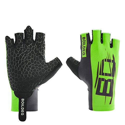 Green, L Boodun Bike Cycling Gloves Road Bike Gloves Men Sports Half