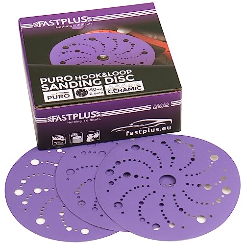 100 Dischi Abrasivi In Ceramica Da 150 Mm Con Velcro Per Levigatrice Orbitale - Grana Mista 240, 15 Fori Per Aspirazione Polvere - 3