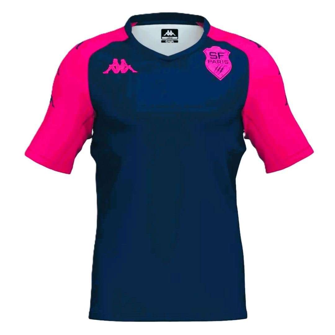 Kappa Rugby Maillot d’Entrainement Stade Français Paris Marine et Rose