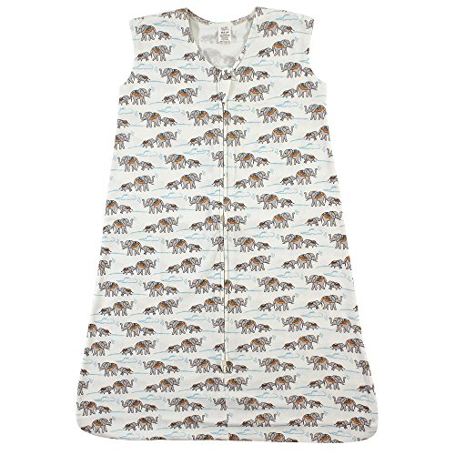 Image of Touched by Nature Unisex Baby Organic Cotton Sleeveless Wearable Sleeping Bag, Sack, Blanket, Elephants, 12-18 Months