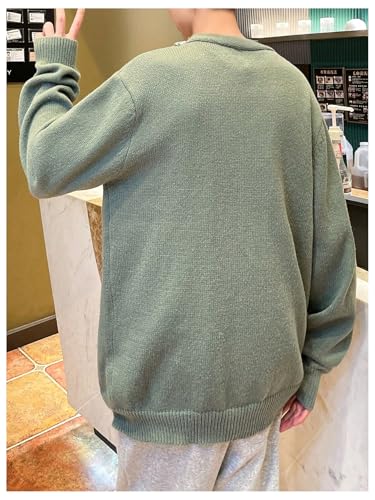 Floerns Men's Solid Long Sleeve Button Front V Neck Knitwear Cardigan Sweater2