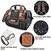 WELKINLAND 30-Pockets Canvas tool bag, 14-Inch Heavy Duty Waxed bags heavy duty, Tool duffel, Lineman Electrician for electricians,Tool men duty Black/Brown/Olive