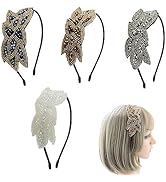 Trsnzul 1920er Haarschmuck für Frauen 4 Stück Vintage Haarband Blatt Perlen Vintage Haarschmuck 1...