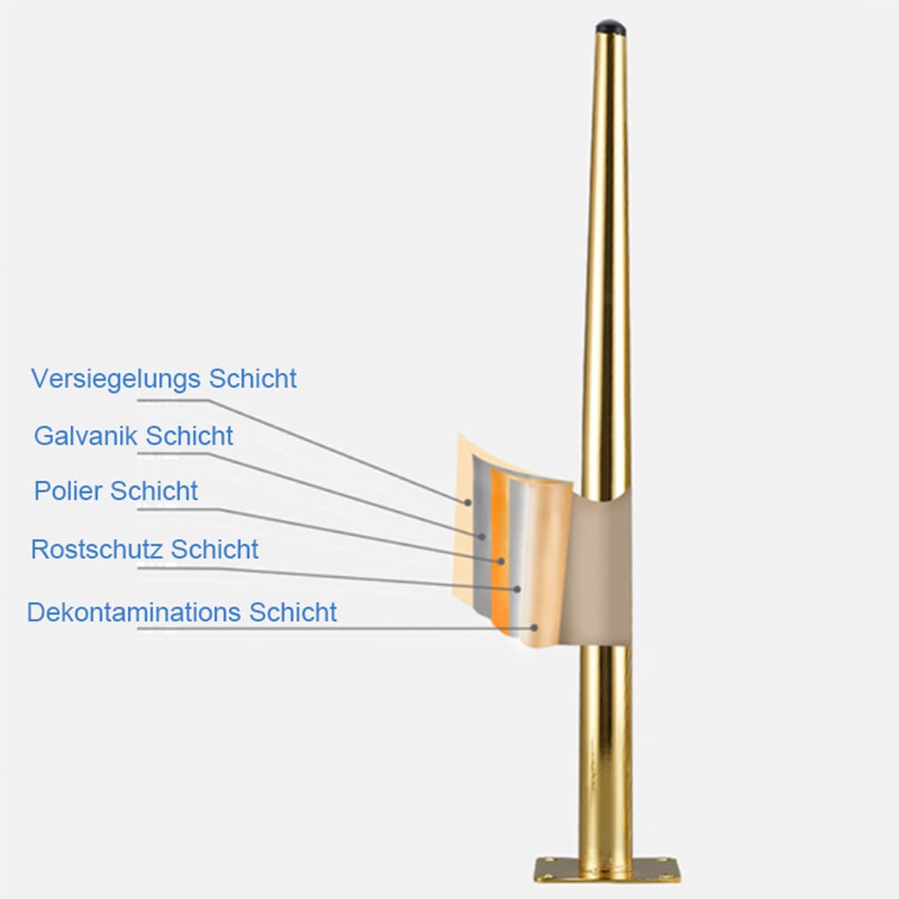 Set di gambe da tavolo regolabili in metallo, 55 cm, per tavolini, comodini e supporti TV, finitura zincata con viti, design moderno ed elegante