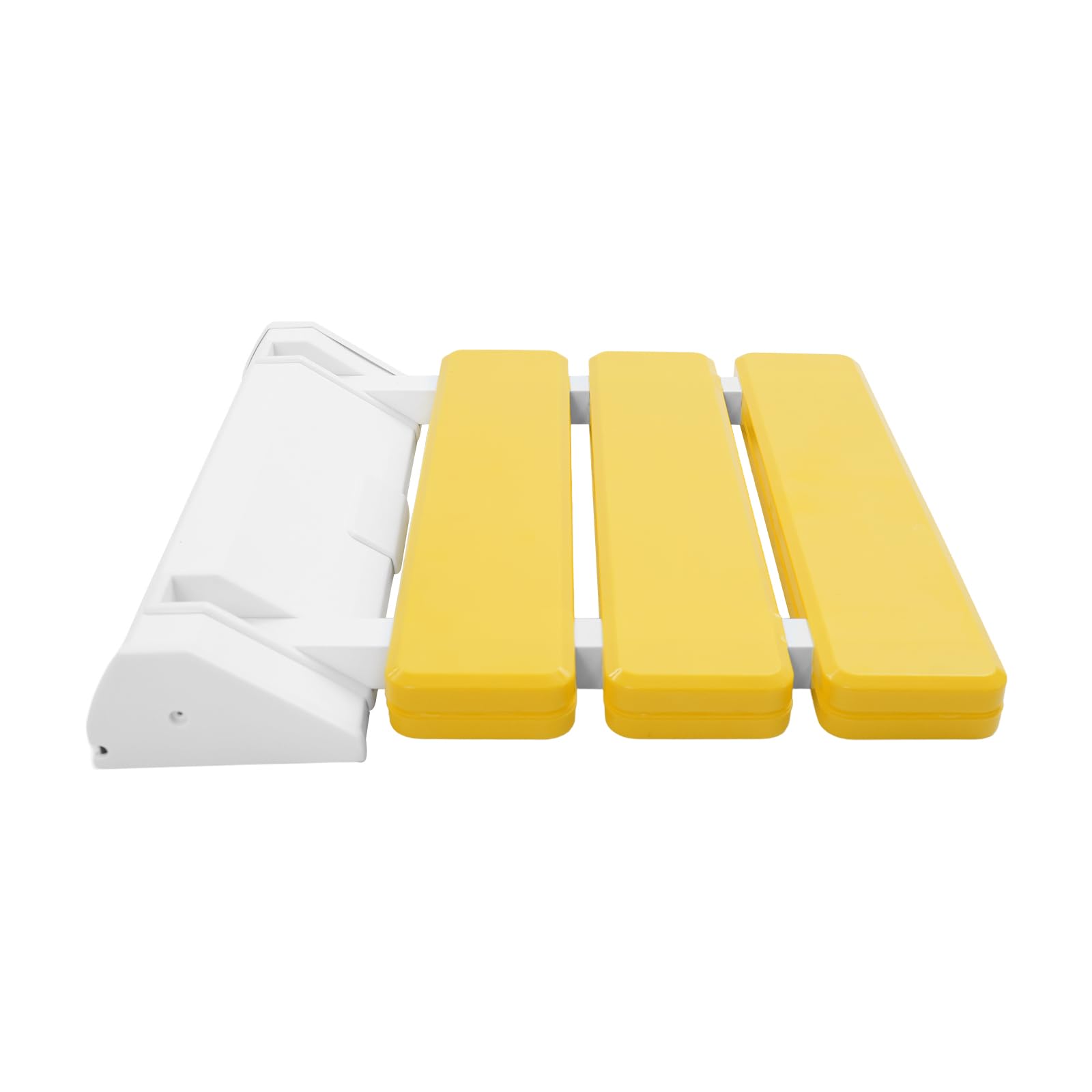 Modern Yellow Wall Mounted Folding Chair, 90° Foldable Design, Anti-Corrosion for Wet Environment, Simple Classic Style for Bathroom, Entryway, Fitting Room