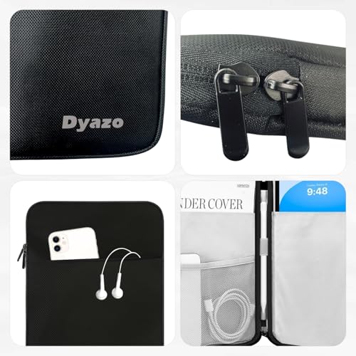 Image of Dyazo Tablet Sleeve Case Fits Upto 11.6 Inch Tablets | Protective Carrying Sleeve with Organized Compartments | Compatible with iPad, Samsung Galaxy Tab, Lenovo, Realme, OnePlus, Xiaomi & More (Black)