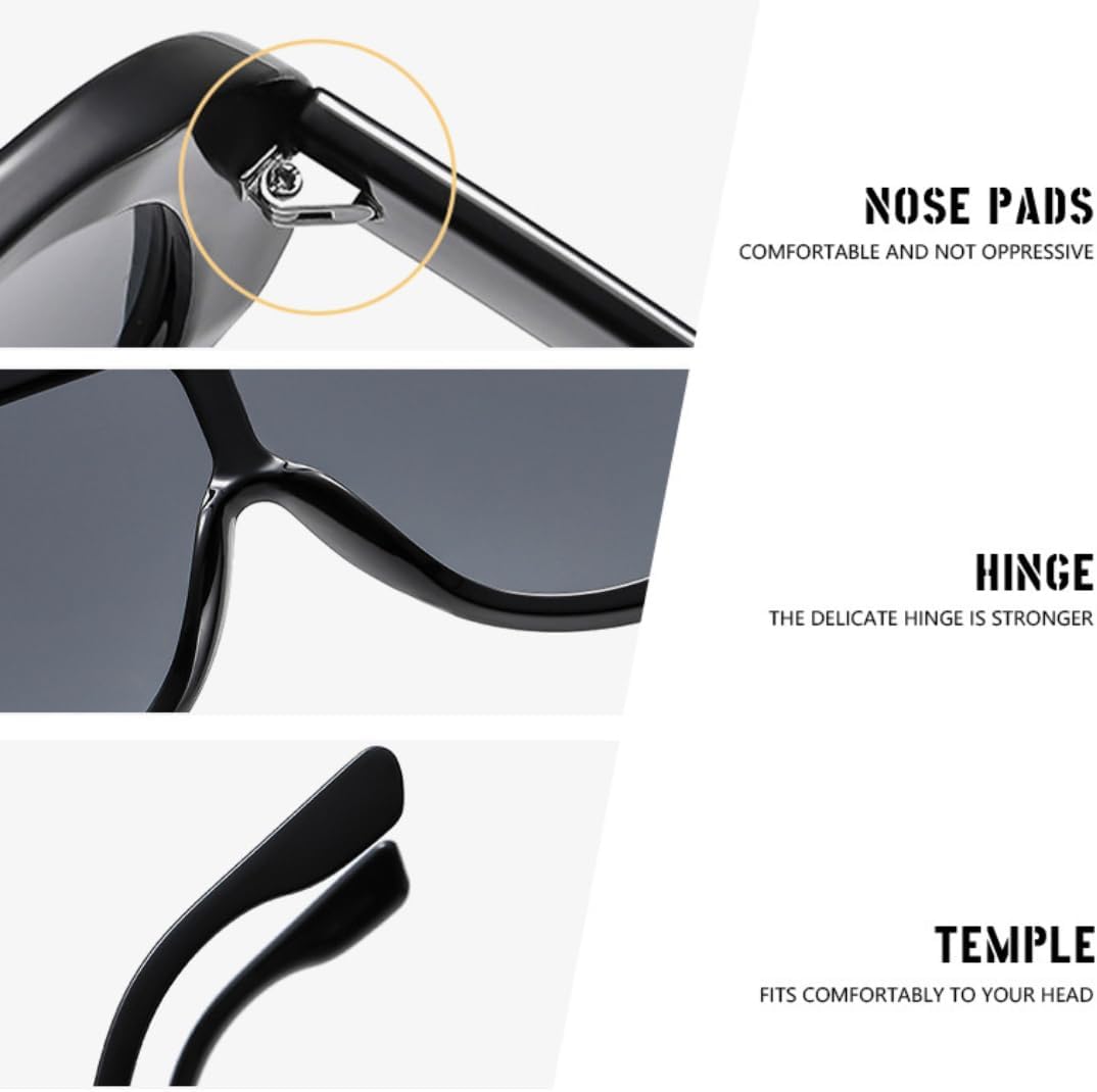 One Piece Sunglasses Women Fashion Oversized Men Goggle Shades Uv400 Trending Eyewear image 5