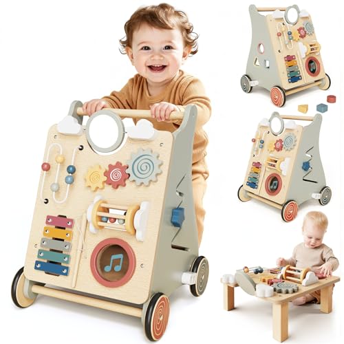 Baby Push Walker with Wheels for 6-12 Months Boys Girls