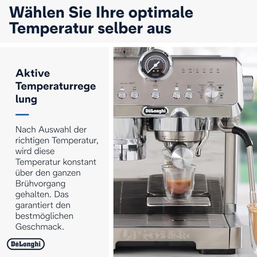 De'Longhi La Specialista Opera EC9555.M Espresso Siebträgermaschine mit Cold Brew und Espresso Cool, professioneller Milchaufschäumer, Sensor-Mahltechnologie, inklusive Barista-Kit, 1550W, Metall 4