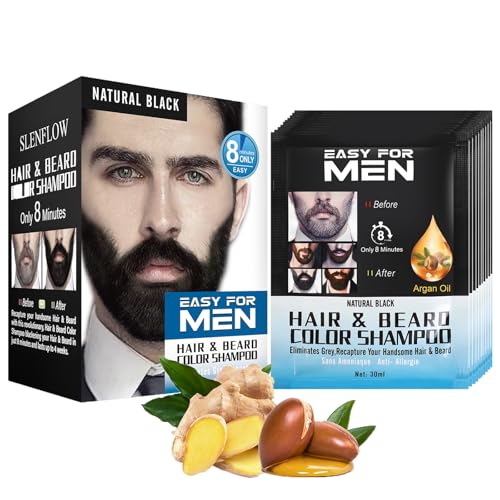Men’s Dye Black Beard Plant Cream,Ammonia free and Unstimulated,Suitable Cover Mustache for Gray Beard Dyed Black,(Pcs 10)300 Ml