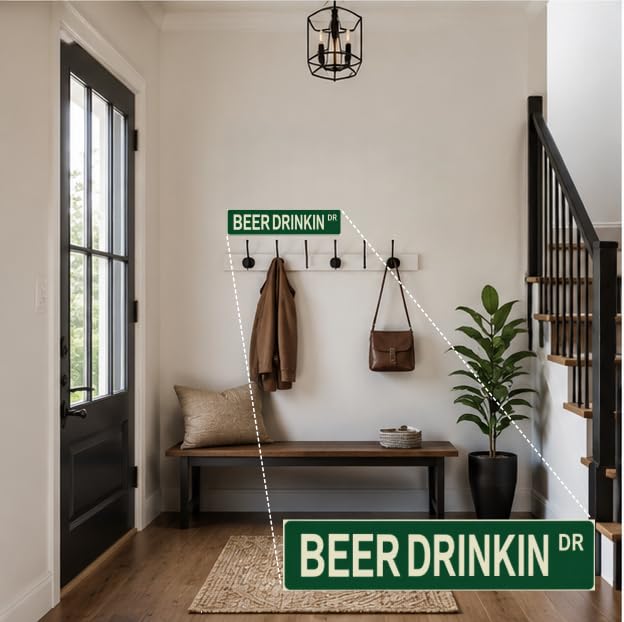 Beer Drinkin Aluminum Sign 16x4, Funny Bar Wall Decor For Man Cave - image 4