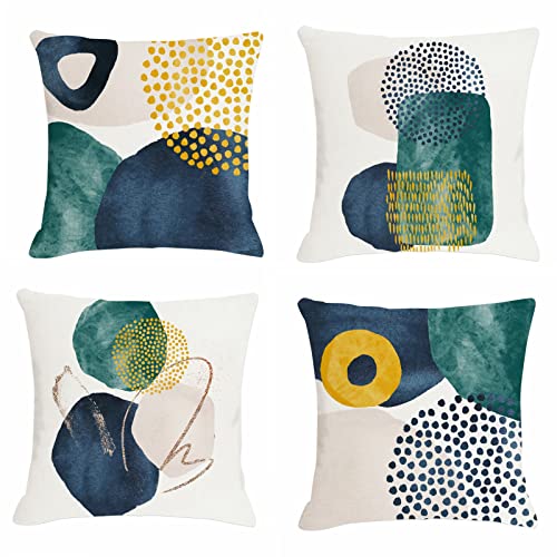 Jartinle Boho Abstract Pillow Covers 18x18 Set of 4 Mid