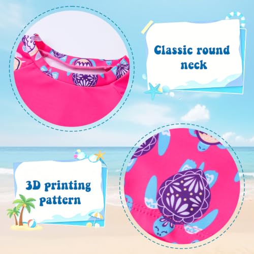 Image of Girls Swimsuit Two Piece Rash Guard Set for 4-14 Years UPF 50+ UV Protective Long Sleeve Swimwear