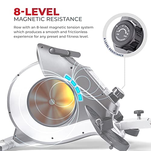 Sunny Health & Fitness Magnetic Rowing Machine Rower With Lcd Monitor & Extended Slide Rail - Sf-Rw5515 #TOP1