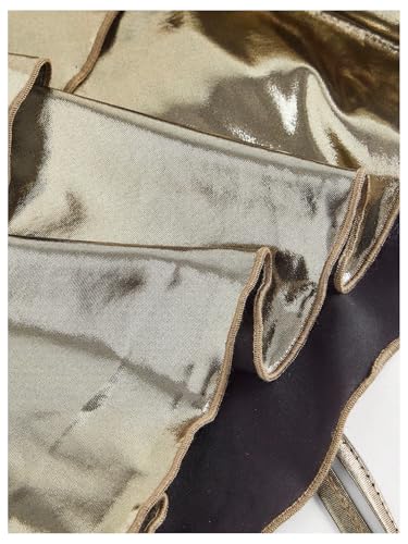 WDIRARA Women's Y2k Sparkly Layered A Line Mini Skirt Drawstring Side Ruffle Low Waist Party Skirts4