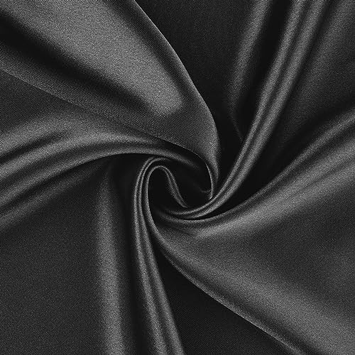 uxcell Satin Pillowcase for Hair and Skin with Hidden Zipper Breathable Pillow Case with Sleep Mask, Set of 2 Black Queen (51x76cm) - Image 3