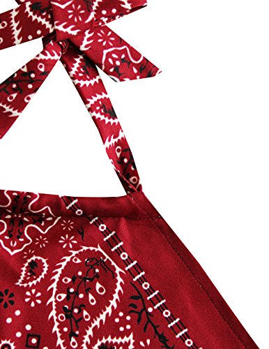 SweatyRocks Women's Vintage Print Halter Neck Crop Top4