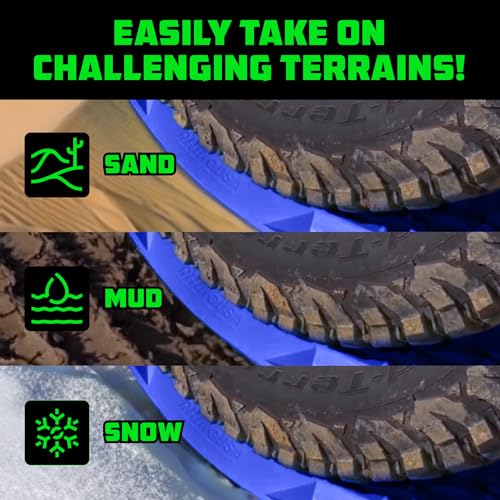 Image of Rhino USA Off-Road Traction Boards (2-Pack) - Sand, Mud & Snow (Blue)
