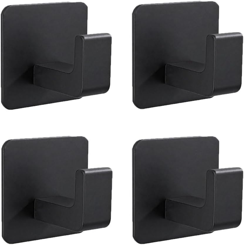 Adhesive Towel Hooks Wall Hooks Set Used for Hanging Coat, Hat, Robe, Clothes, Door, Office, Kitchen, Hooks Bathroom (2pcs)