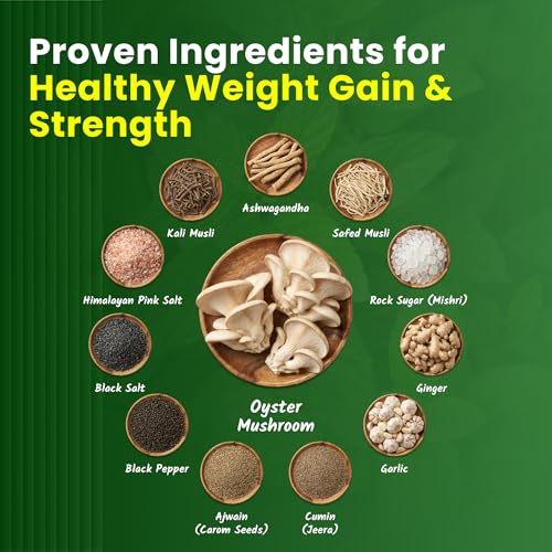 Image of Mushroomex 100 Gram Mushroom Powder Ayurvedic Weight Gainer for Men Women and Adults with Natural Ingredients to Improve health, Appetite and Overall Wellness (Pack of 1)
