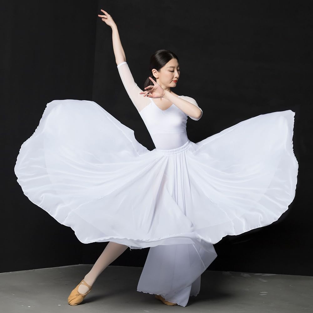 ROYAL SMEELA Vestito Danza Classica Donna Abito da Ballo Contemporaneo Abiti Ballo Moderno Abito Ballo lirico Costume Danza Moderna Adulto Gonna Gradi 720+Body Classica Costume Danza contemporanea