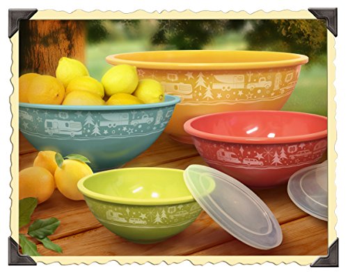 Camp Casual Cc-006 Multicolor Nesting Bowl With Lids, Set Of 4 #TOP1