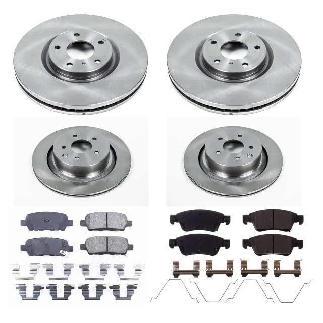 Image of PowerStop Front and Rear Brake Kit for Infiniti G35 2007-08 | Infiniti G37 2008-13 - Z17 Ceramic Brake Pads & Disc Rotors Replacement, KOE2862