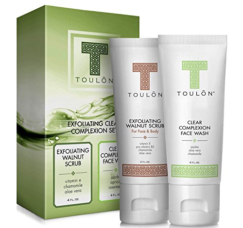 Acne Kit for Treatment and Repair of Skin - Acne Cleanser for Blemishes & Clear Complexion & Walnut Exfoliating Face Scrub to Rid Dead Skin, Reduce Acne & Wrinkles.
