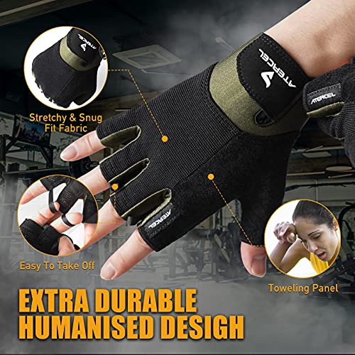 Image of ATERCEL Workout Gloves for Men and Women, Exercise Gloves for Weight Lifting, Cycling, Gym, Training, Breathable and Snug fit