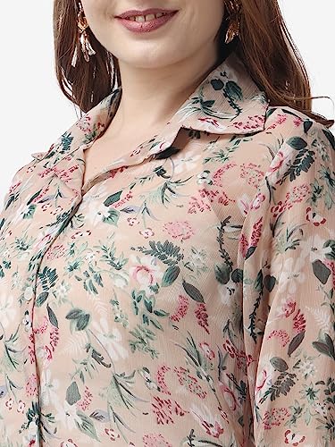 Image of POPWINGS Casual Printed Shirt for Women || Full Sleeves Comfortable Women Shirt for Summer || Regular-Fit Stylish Western Shirt for Women