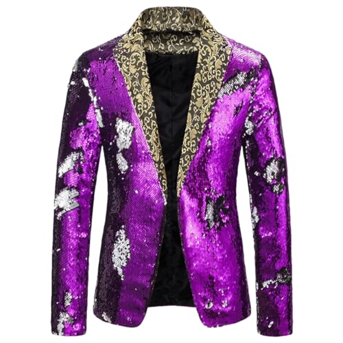 Men Blazer Sequin Shawl Collar Suit Men Wedding Groom Blazer Prom Glitter Suit Jacket