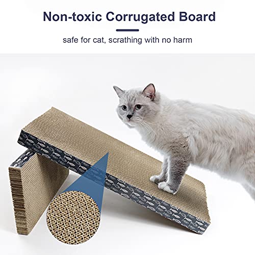 mewmewcat Rascunho de papelão para gato com papelão ondulado Catnip Brinquedos para gatos internos e