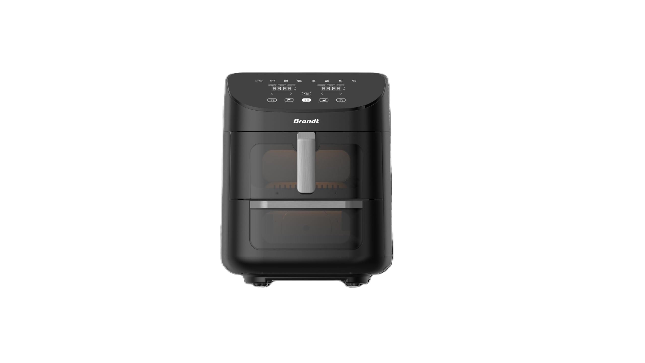 Brandt - FRIAF2V - frieteuse sans huile - Airfyer vertical double cuve - 1850 W - 11 L - 8 programmes auto - Ecran LED