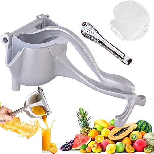 CAYOREPO Manual Fruit Juicer with 20 Pcs Filter Bags and Fruit Clip Orange Juicer Quality Alloy Hand Fruit Juicer Squeezer Fruit Citrus Extractor Tool