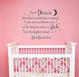 for in Dreams We Enter A World Quote Wall Decal Vinyl Lettering Sticker Fantasy Movie Art Saying Decorations for Home Kids Room Bedroom Playroom Decor hpq1