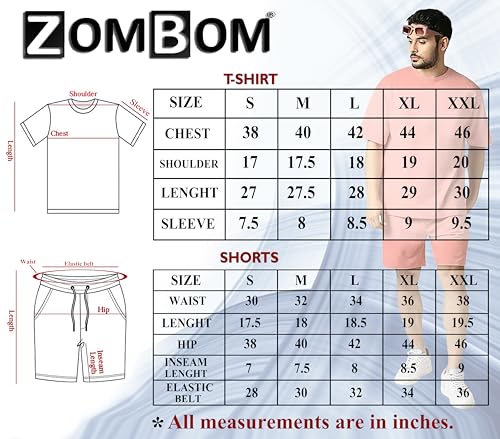 Image of Zombom Combo of Men's Night Suit | Men's Co-ord Set | Lounge-wear Nightdress Pajama Set | Summer Night Wear | Solid Plain Casual Pajama Shorts Set | Beach Wear Pack of 2