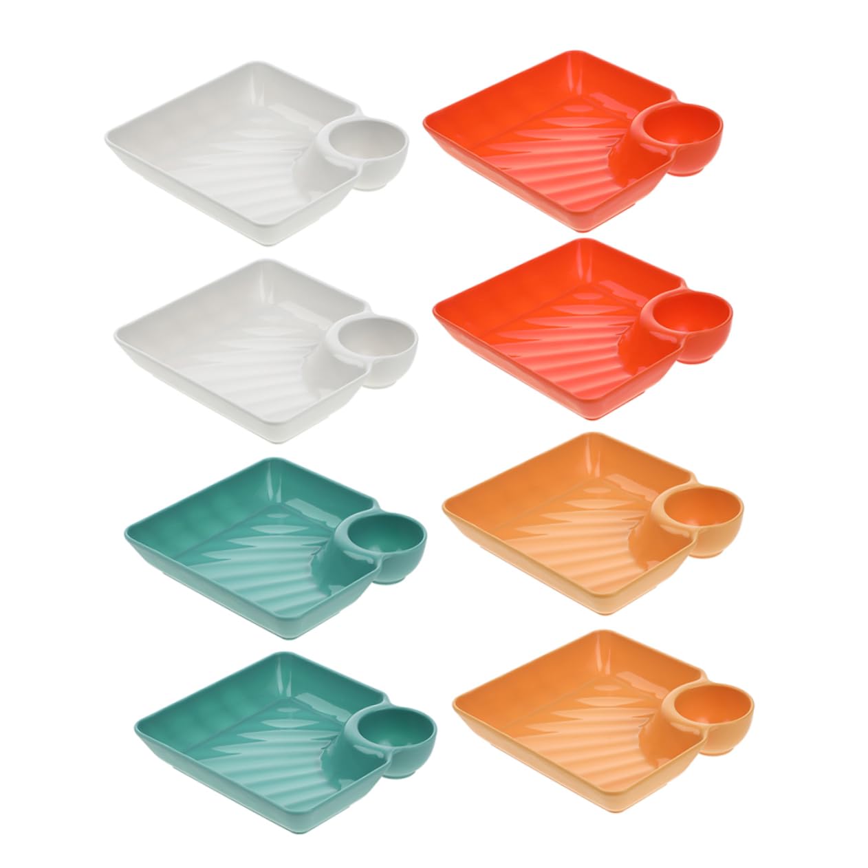 GRIRIW Sturdy 8pcs Sushi Dish Sauce Holder Japanese Style Dumpling Plate Reusable Serving Platter Chip Plate