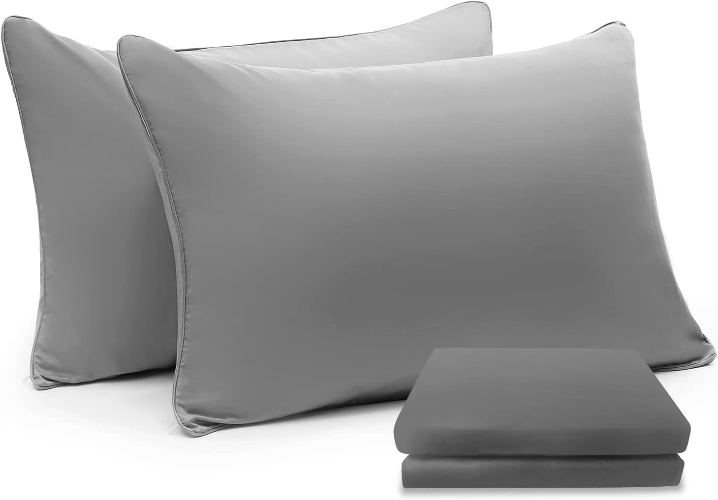 Bedemu Cooling Pillow Cases Queen Size Set of 2, Cotton Hidden Zipper Pillow Cases
