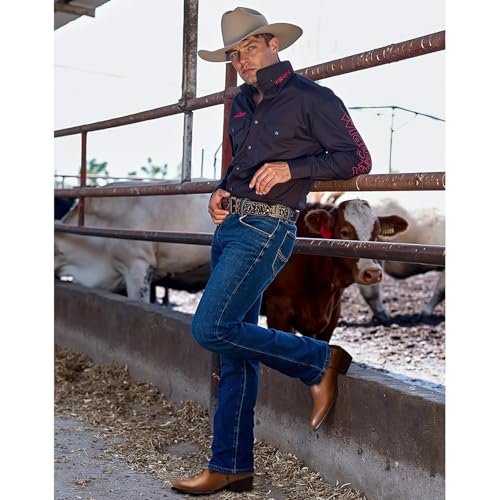 Image of Jousen Cowboy Boots for Men Round Toe Side Zipper