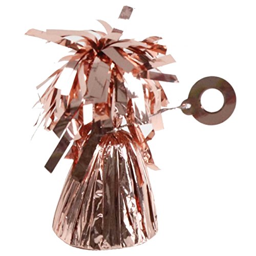 Pack of Rose Gold Heavy Foil Fountain Cone Balloon Weights for Table or Floor Balloon Weight for Helium Birthday Party Wedding Balloons (12 Pack)
