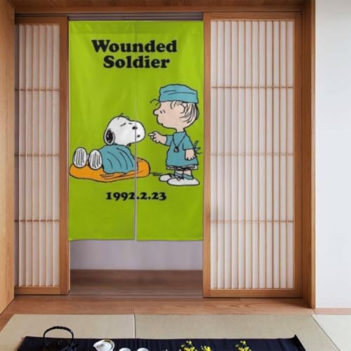のれん 暖簾 スヌーピー かわいい 漫画 遮光 カーテン ロング おしゃれ 和風 目隠し 湯のれん 間仕切り リビング 玄関 キッチン 日除け 洗える 86cm×143cm 人気 アニメ