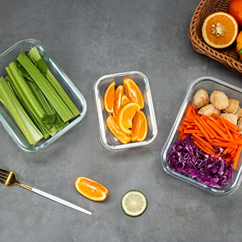 Fawles 12 Pack Glass Storage Containers With Lids, Leak-Proof Meal Prep Containers, Dishwasher/Microwave/Oven/Freezer Safe Glass Food Storage Containers For Leftovers, To Go #TOP6