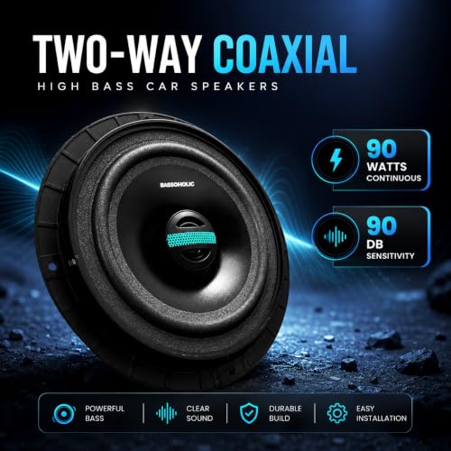 Image of BASSOHOLIC BLSP065 6.5 inch Car Speaker | Premium Coaxial | Deep Bass | 1-Year