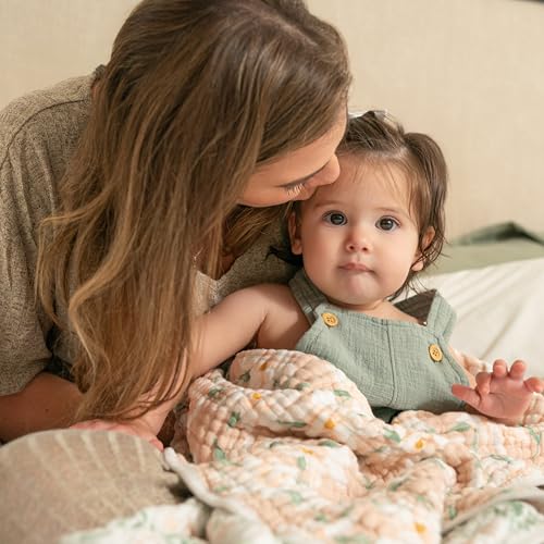 Image of aden + anais Essentials Dream Blanket, Muslin Baby Blankets for Girls & Boys, Lightweight Newborn Nursery & Crib Blanket, Unisex Toddler & Infant Bedding, Shower & Registry Gift, Butterfly Garden