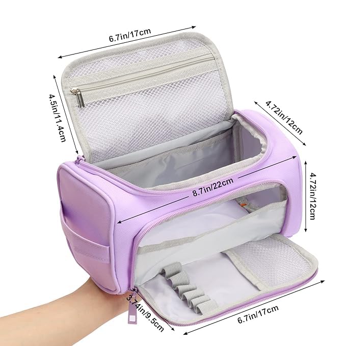 Image of Invite Enterprise Large Capacity Pencil Case High Large Storage Pouch Marker Pen Case Travel Simple Stationery Bag School College Office Organizer for Teens Girls Adults Student (Purple)