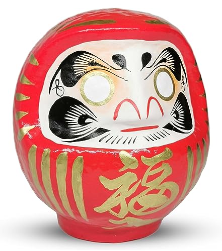 Japanese Daruma Doll 4.7 inch Red Takasaki Handmade Good Luck Ornament for Display and Goal Setting Traditional Craft from Japan