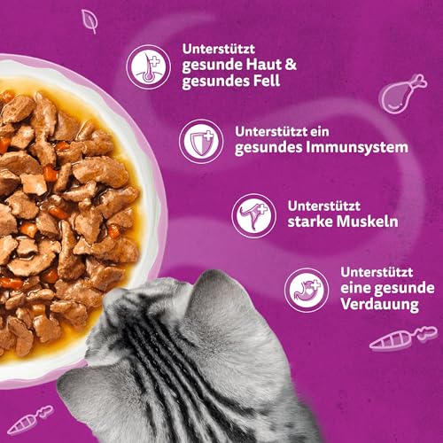 WHISKAS Aromatic Nassfutter in Sauce für Katzen 40 x 85g Fisch Auswahl